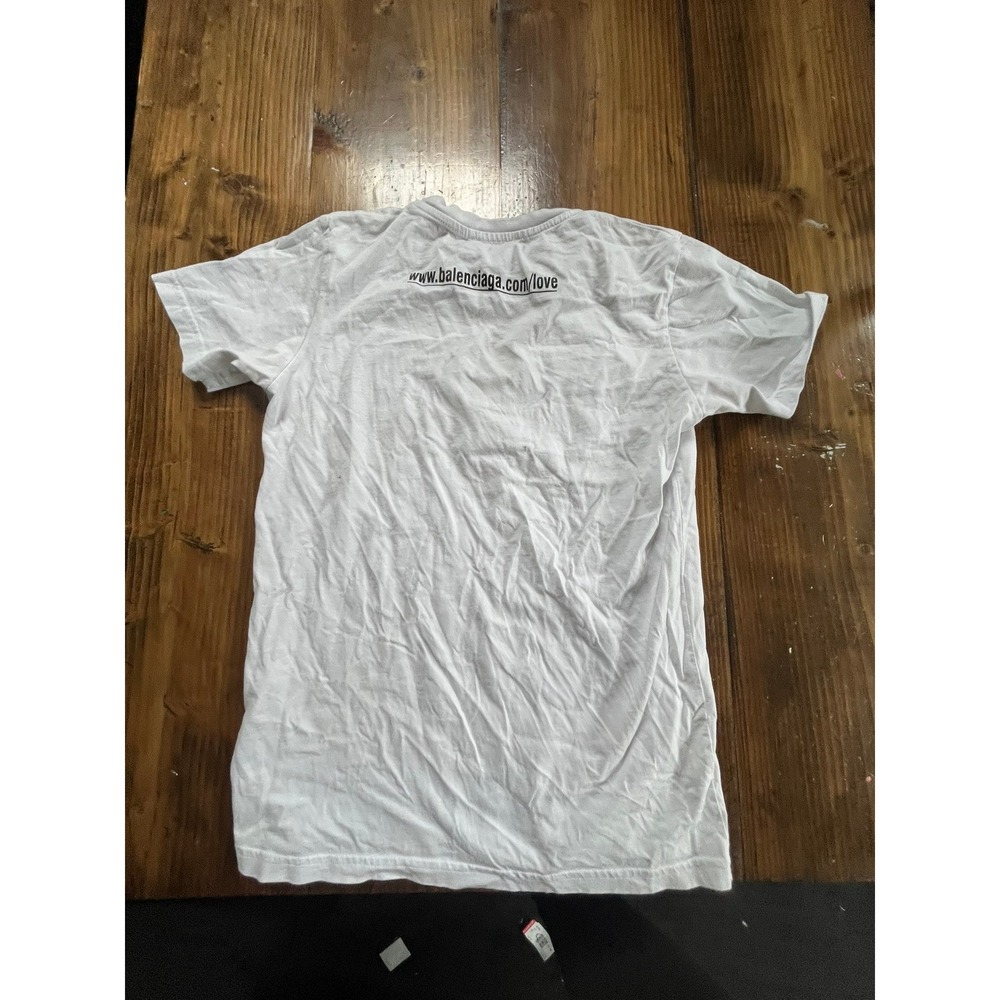 Balenciaga I Love U Graphic T-Shirt White Pink Heart Small Short Sleeve Tee - Picture 4 of 4